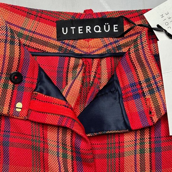 Uterque NWT Colorful Bright Plaid Pants Plaid Trouser Rare New XS 24 - Picture 6 of 10